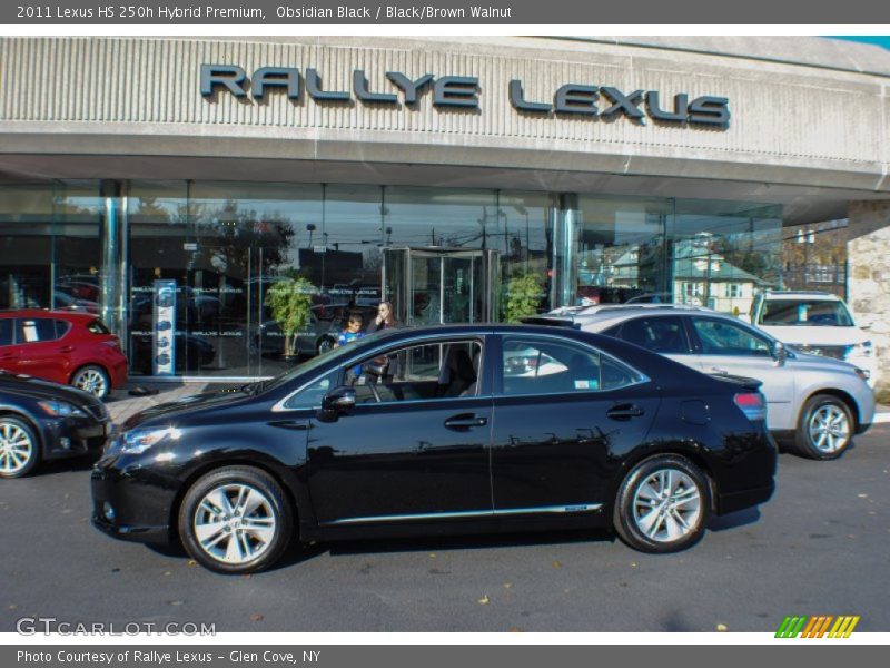 Obsidian Black / Black/Brown Walnut 2011 Lexus HS 250h Hybrid Premium