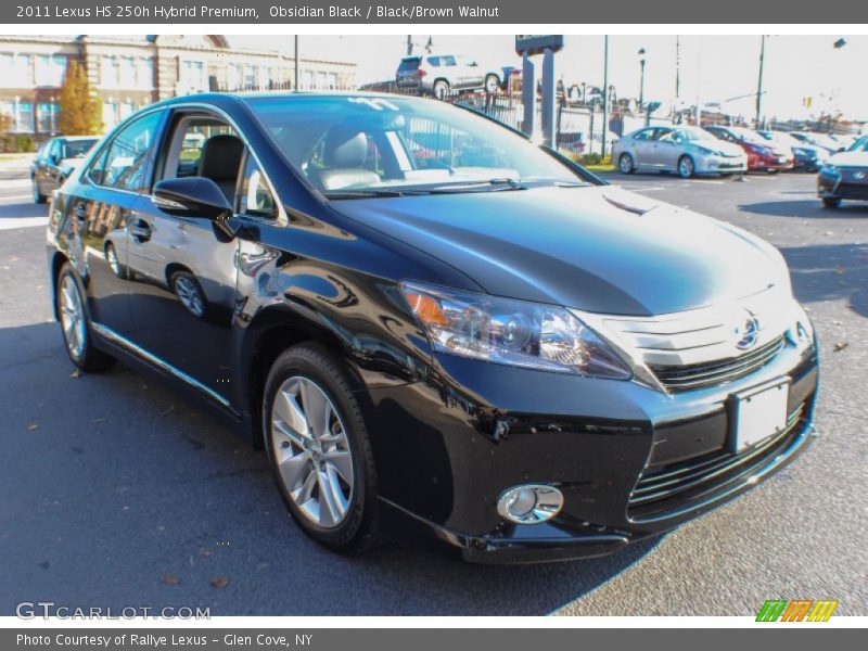 Obsidian Black / Black/Brown Walnut 2011 Lexus HS 250h Hybrid Premium