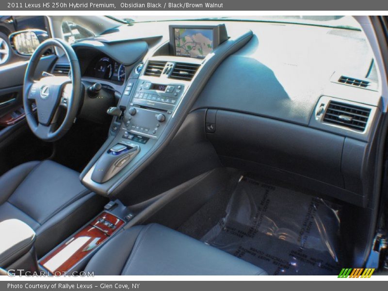 Obsidian Black / Black/Brown Walnut 2011 Lexus HS 250h Hybrid Premium