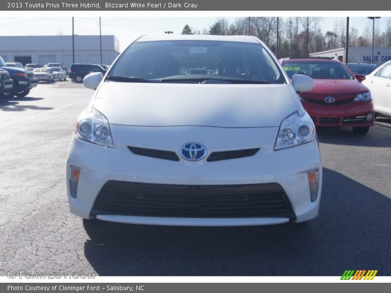 Blizzard White Pearl / Dark Gray 2013 Toyota Prius Three Hybrid