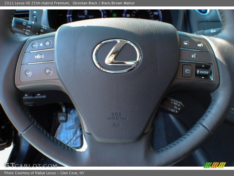 Obsidian Black / Black/Brown Walnut 2011 Lexus HS 250h Hybrid Premium