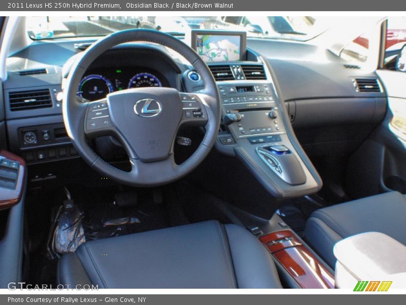 Obsidian Black / Black/Brown Walnut 2011 Lexus HS 250h Hybrid Premium