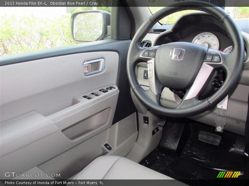Obsidian Blue Pearl / Gray 2013 Honda Pilot EX-L