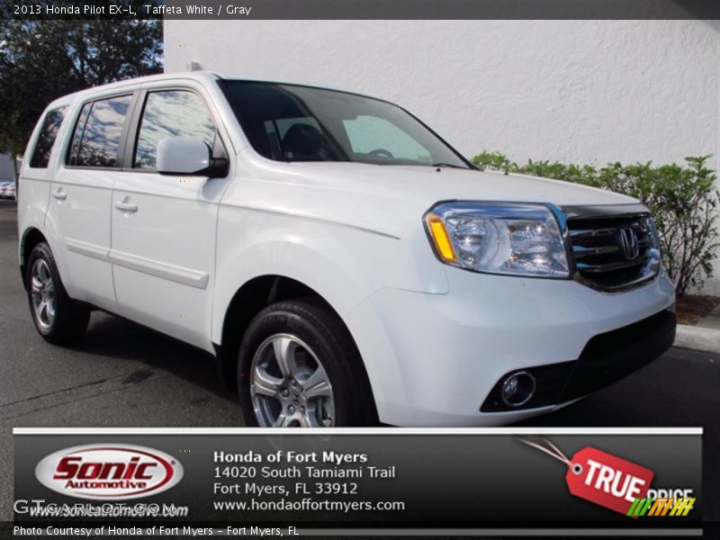 Taffeta White / Gray 2013 Honda Pilot EX-L
