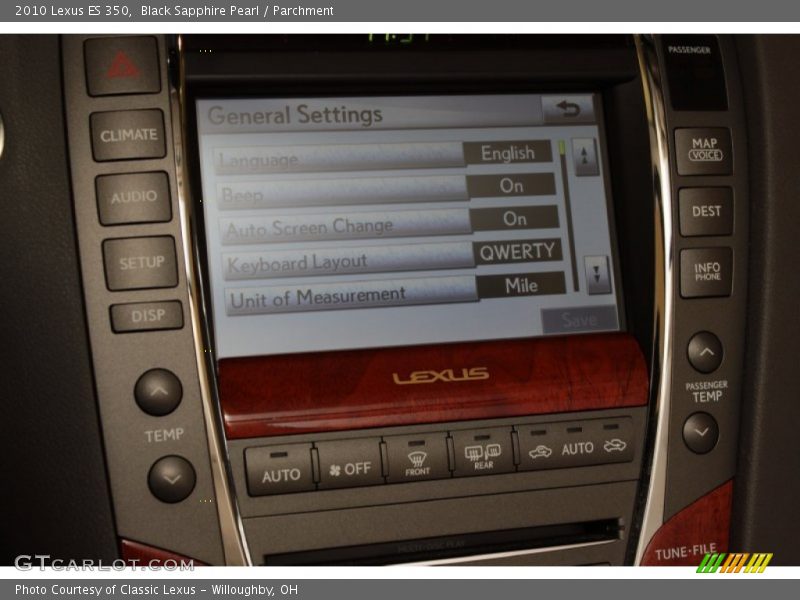 Black Sapphire Pearl / Parchment 2010 Lexus ES 350