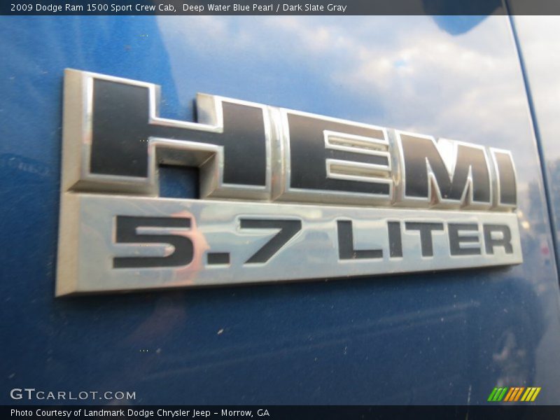 Deep Water Blue Pearl / Dark Slate Gray 2009 Dodge Ram 1500 Sport Crew Cab