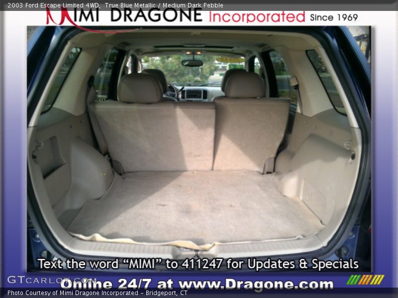 True Blue Metallic / Medium Dark Pebble 2003 Ford Escape Limited 4WD