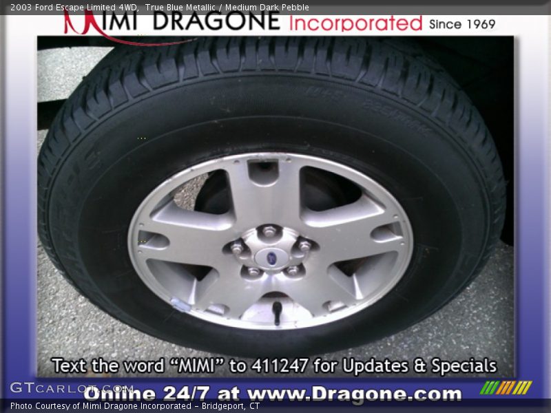 True Blue Metallic / Medium Dark Pebble 2003 Ford Escape Limited 4WD