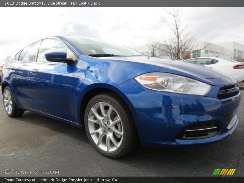 Blue Streak Pearl Coat / Black 2013 Dodge Dart SXT