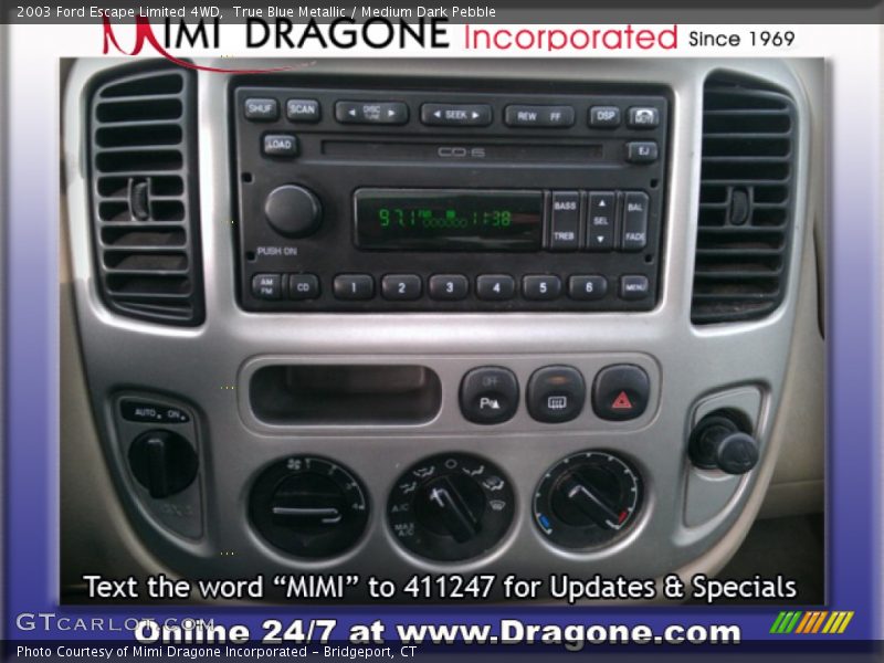 True Blue Metallic / Medium Dark Pebble 2003 Ford Escape Limited 4WD