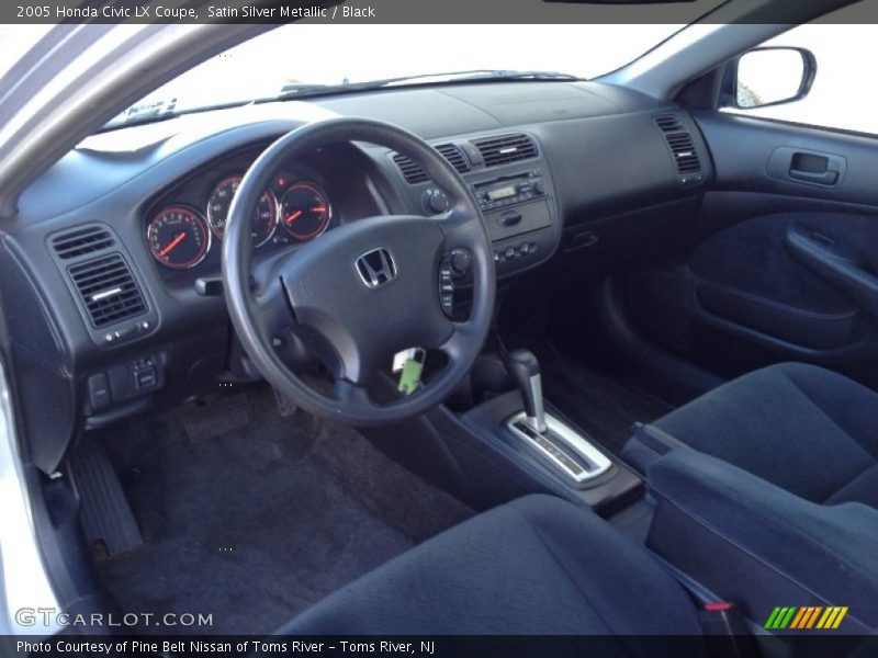 Satin Silver Metallic / Black 2005 Honda Civic LX Coupe