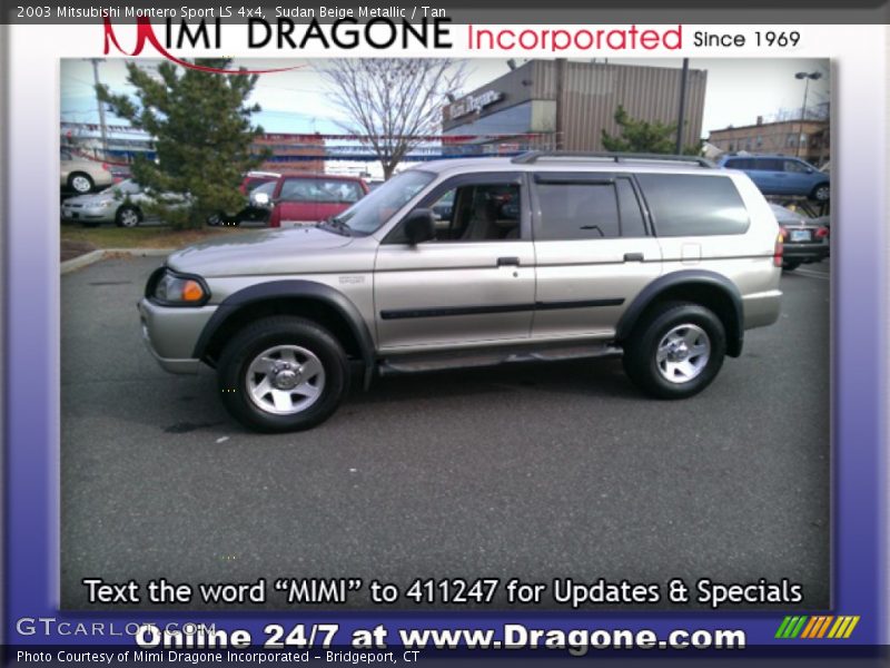 Sudan Beige Metallic / Tan 2003 Mitsubishi Montero Sport LS 4x4