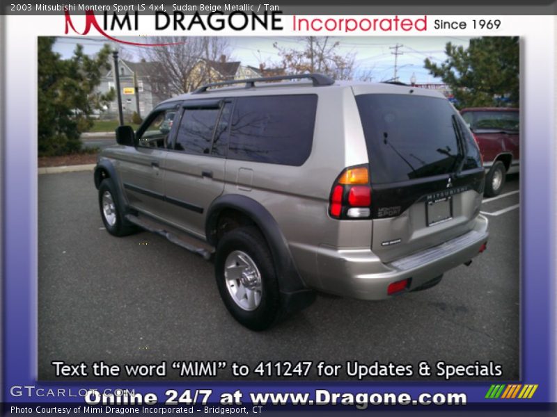 Sudan Beige Metallic / Tan 2003 Mitsubishi Montero Sport LS 4x4
