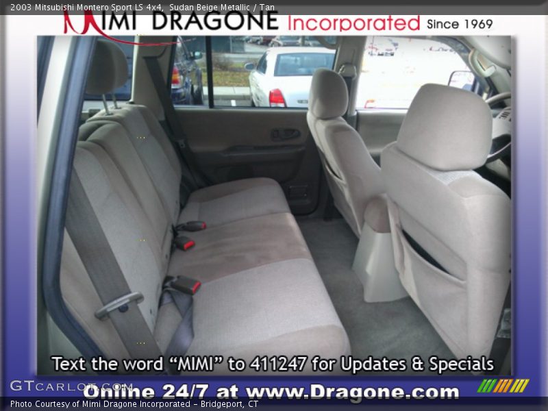 Sudan Beige Metallic / Tan 2003 Mitsubishi Montero Sport LS 4x4