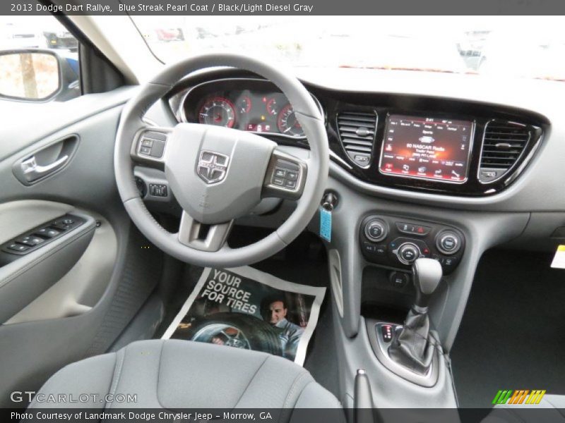 Blue Streak Pearl Coat / Black/Light Diesel Gray 2013 Dodge Dart Rallye