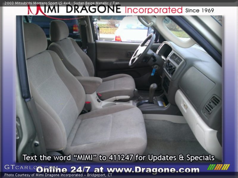 Sudan Beige Metallic / Tan 2003 Mitsubishi Montero Sport LS 4x4