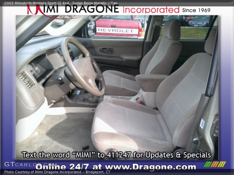 Sudan Beige Metallic / Tan 2003 Mitsubishi Montero Sport LS 4x4