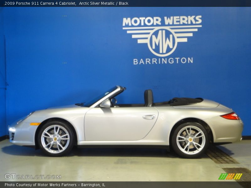 Arctic Silver Metallic / Black 2009 Porsche 911 Carrera 4 Cabriolet