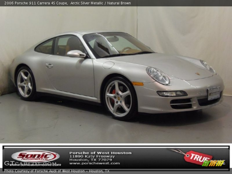 Arctic Silver Metallic / Natural Brown 2006 Porsche 911 Carrera 4S Coupe