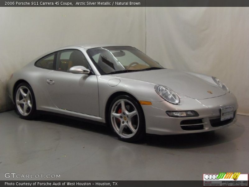 Arctic Silver Metallic / Natural Brown 2006 Porsche 911 Carrera 4S Coupe