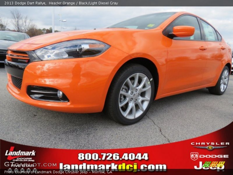 Header Orange / Black/Light Diesel Gray 2013 Dodge Dart Rallye