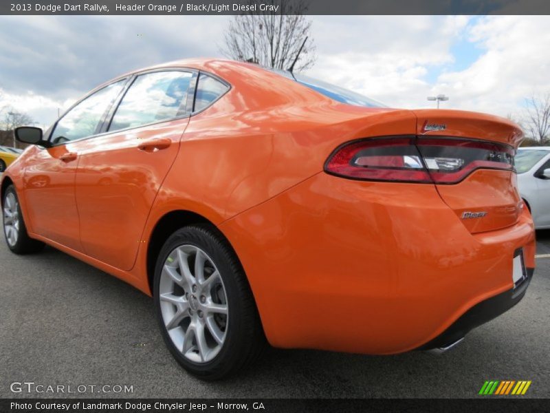 Header Orange / Black/Light Diesel Gray 2013 Dodge Dart Rallye