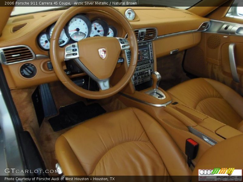 Arctic Silver Metallic / Natural Brown 2006 Porsche 911 Carrera 4S Coupe