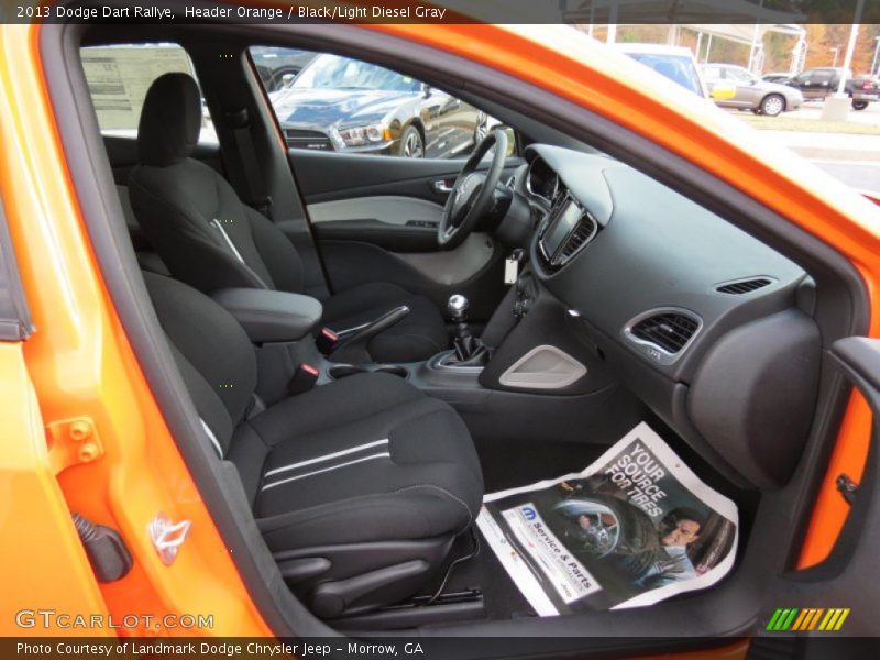 Header Orange / Black/Light Diesel Gray 2013 Dodge Dart Rallye