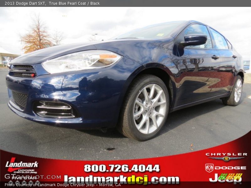True Blue Pearl Coat / Black 2013 Dodge Dart SXT