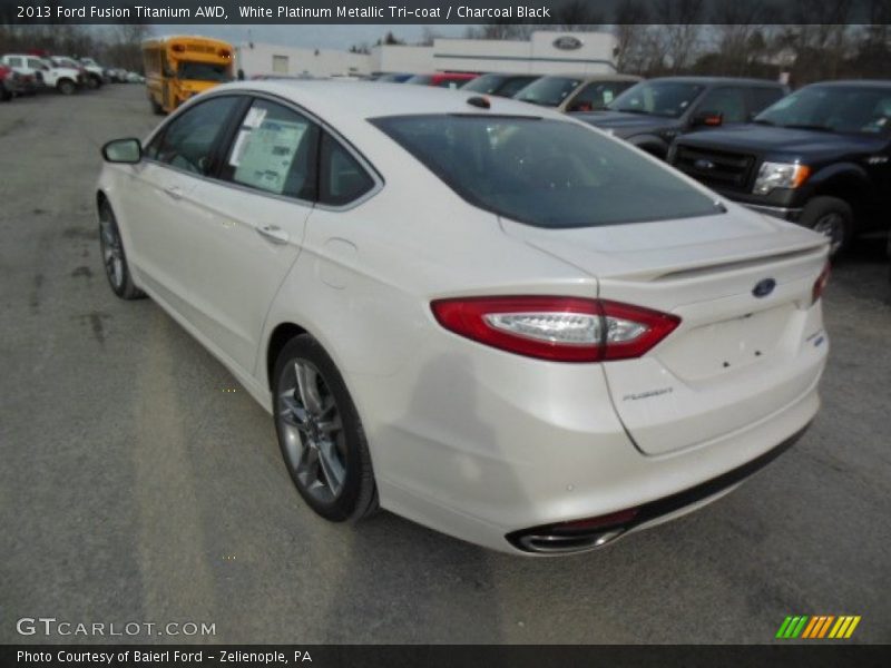 White Platinum Metallic Tri-coat / Charcoal Black 2013 Ford Fusion Titanium AWD