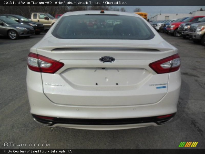 White Platinum Metallic Tri-coat / Charcoal Black 2013 Ford Fusion Titanium AWD