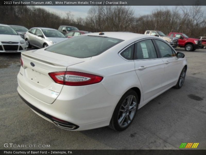 White Platinum Metallic Tri-coat / Charcoal Black 2013 Ford Fusion Titanium AWD