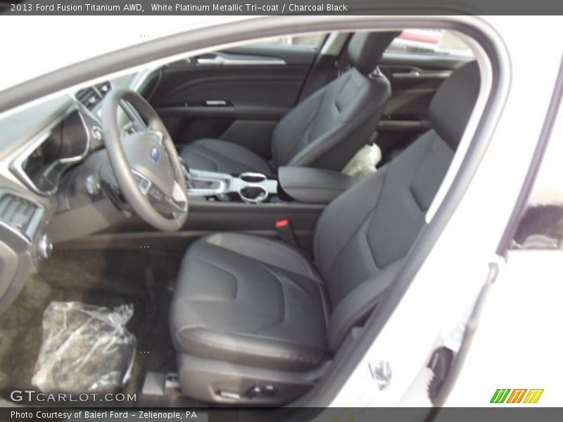 White Platinum Metallic Tri-coat / Charcoal Black 2013 Ford Fusion Titanium AWD