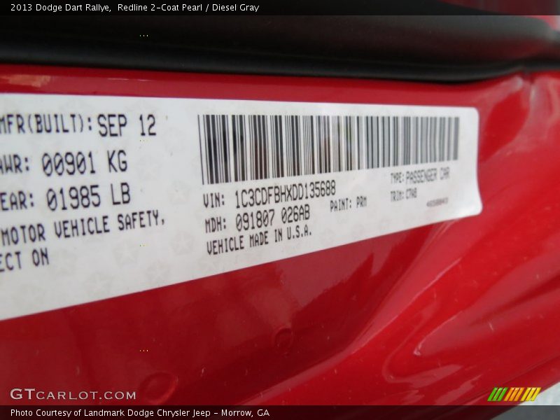 Redline 2-Coat Pearl / Diesel Gray 2013 Dodge Dart Rallye