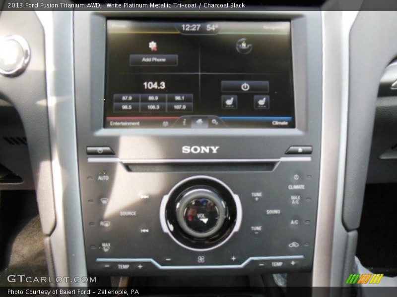 White Platinum Metallic Tri-coat / Charcoal Black 2013 Ford Fusion Titanium AWD