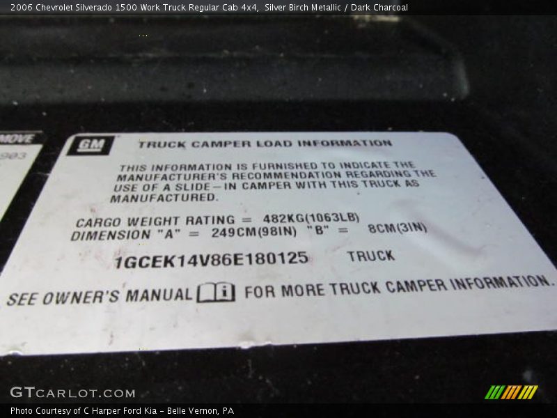 Silver Birch Metallic / Dark Charcoal 2006 Chevrolet Silverado 1500 Work Truck Regular Cab 4x4