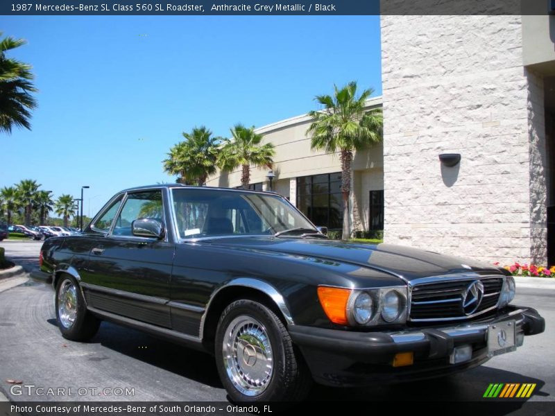 Anthracite Grey Metallic / Black 1987 Mercedes-Benz SL Class 560 SL Roadster