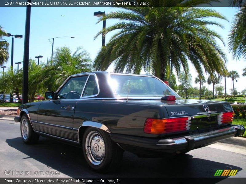 Anthracite Grey Metallic / Black 1987 Mercedes-Benz SL Class 560 SL Roadster