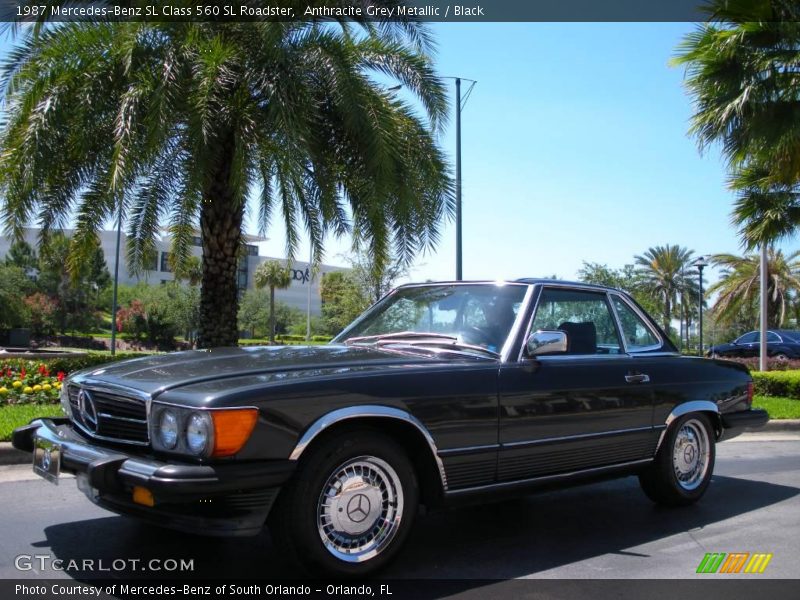 Anthracite Grey Metallic / Black 1987 Mercedes-Benz SL Class 560 SL Roadster