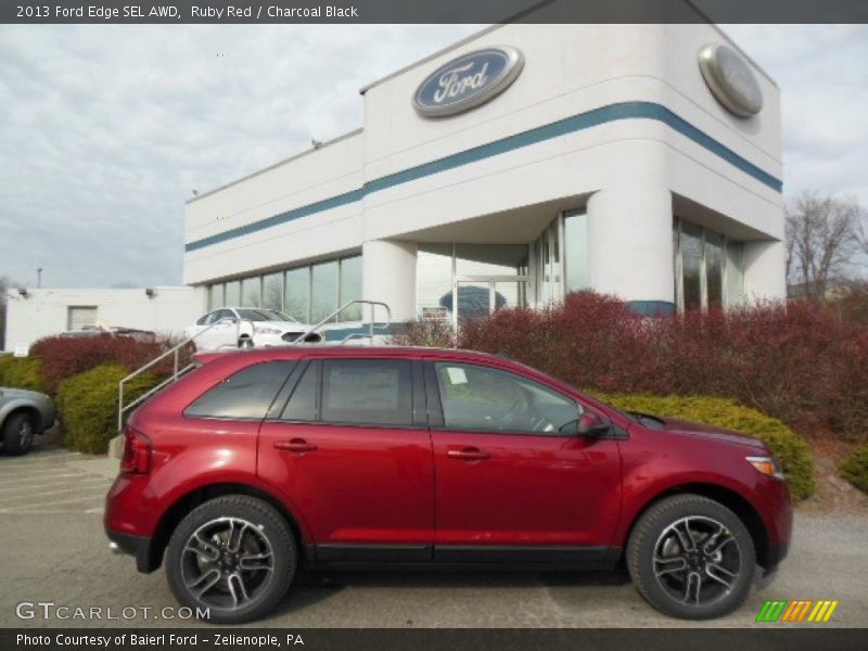 Ruby Red / Charcoal Black 2013 Ford Edge SEL AWD