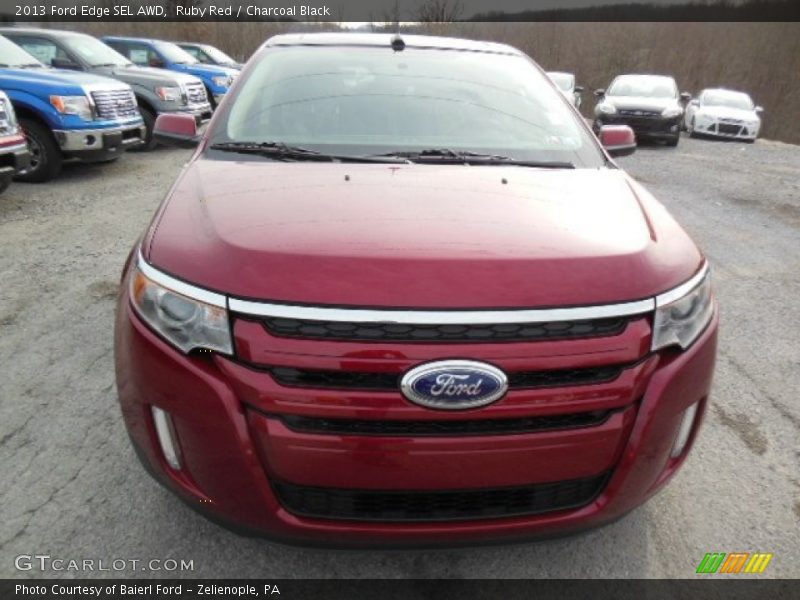 Ruby Red / Charcoal Black 2013 Ford Edge SEL AWD