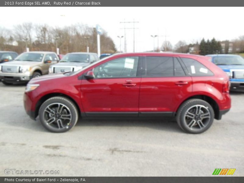 Ruby Red / Charcoal Black 2013 Ford Edge SEL AWD