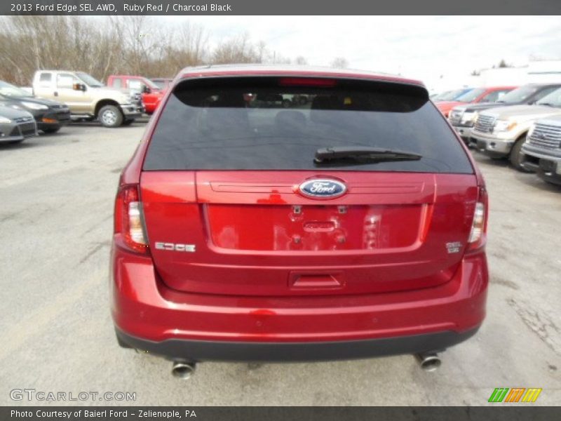 Ruby Red / Charcoal Black 2013 Ford Edge SEL AWD