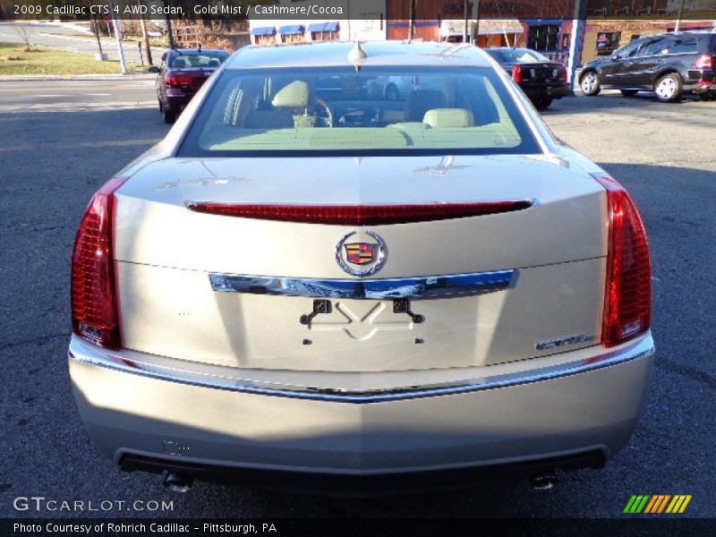 Gold Mist / Cashmere/Cocoa 2009 Cadillac CTS 4 AWD Sedan