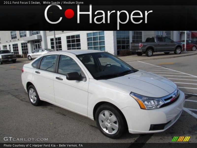 White Suede / Medium Stone 2011 Ford Focus S Sedan