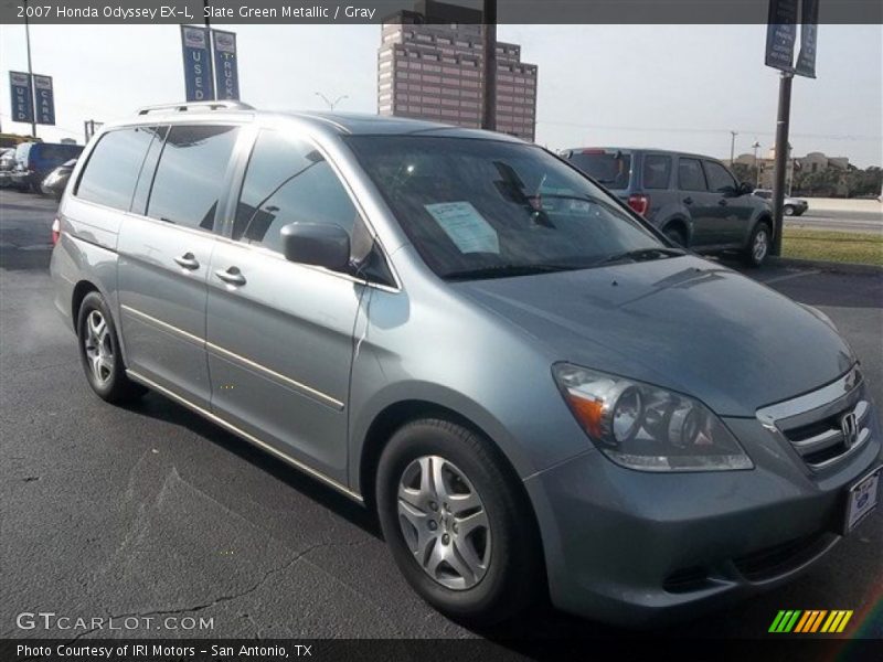 Slate Green Metallic / Gray 2007 Honda Odyssey EX-L