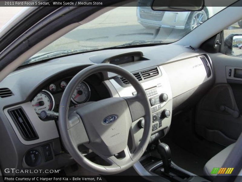 White Suede / Medium Stone 2011 Ford Focus S Sedan