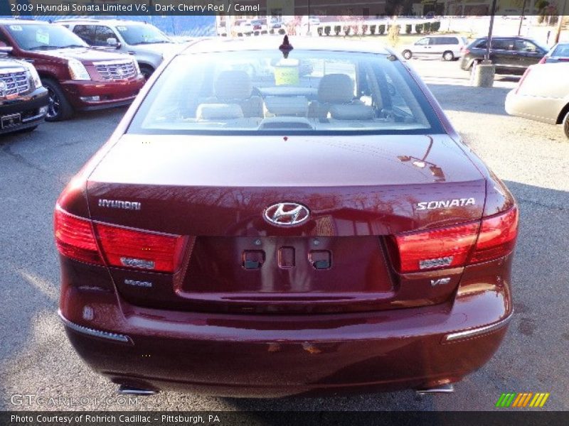 Dark Cherry Red / Camel 2009 Hyundai Sonata Limited V6