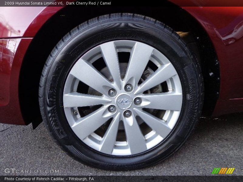 Dark Cherry Red / Camel 2009 Hyundai Sonata Limited V6
