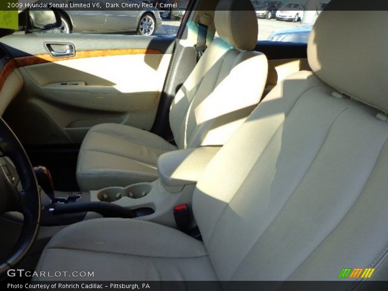 Dark Cherry Red / Camel 2009 Hyundai Sonata Limited V6